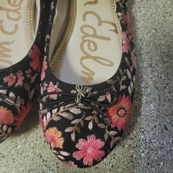 Sam Edelman Felicia Floral Ballet Flats Black/Pink US 8.5M EU 38.5 - Picture 3 of 10